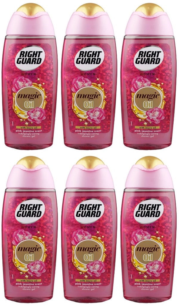 6 X Right Guard Shower Pink Jasmine - 250Ml