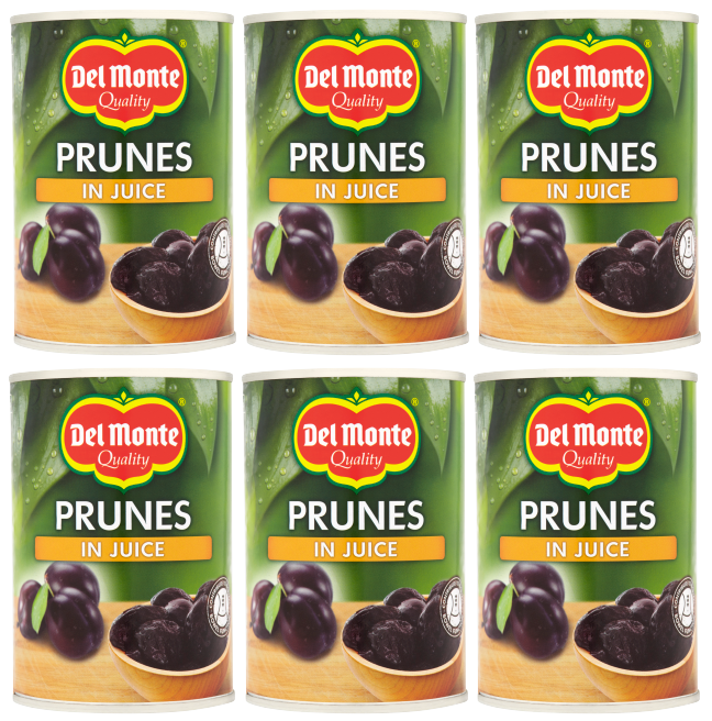 6 x Del Monte Prunes In Juice 410Gr