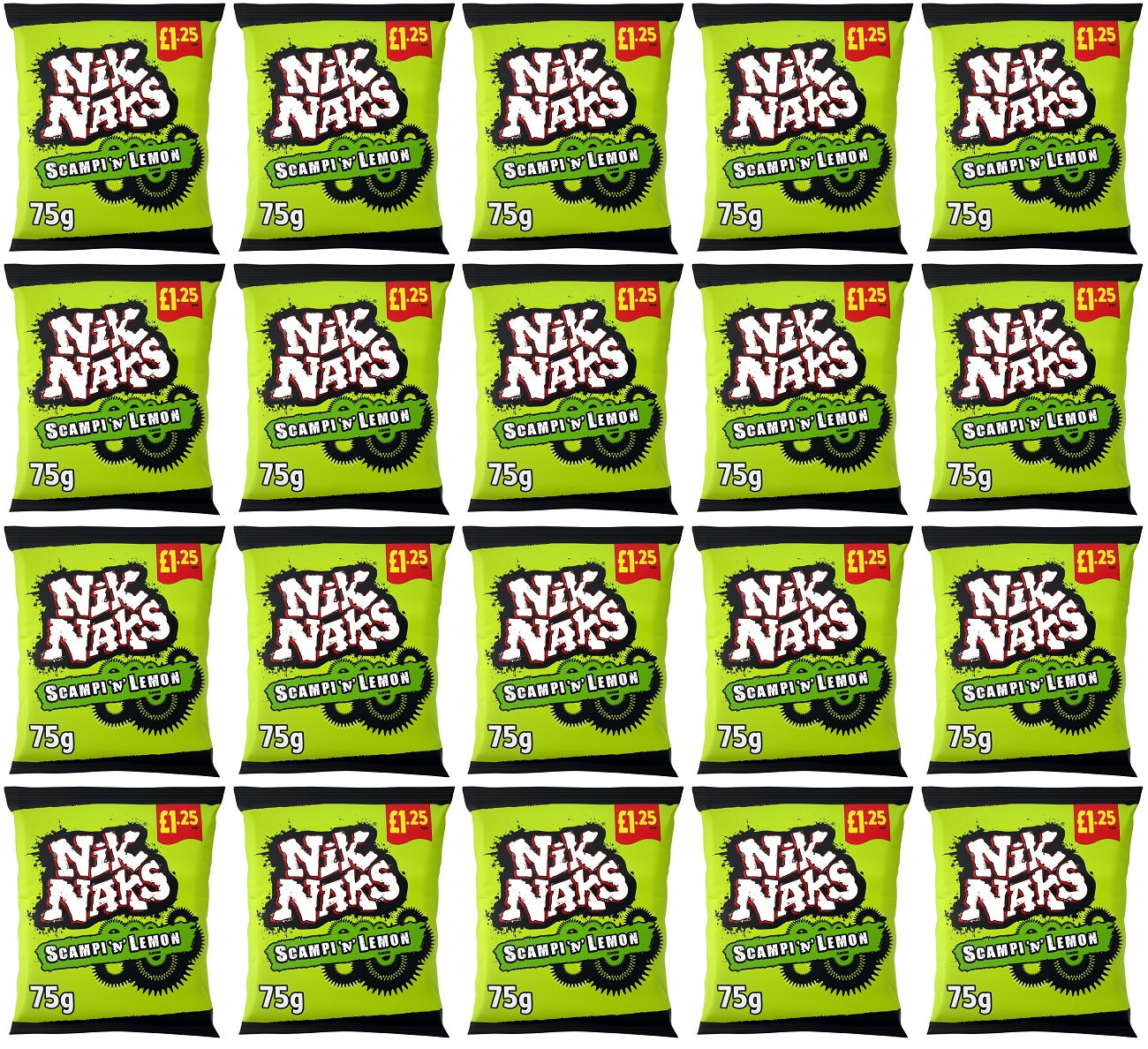 20 x Kp Nik Naks Scampy & Lemon - 75GM