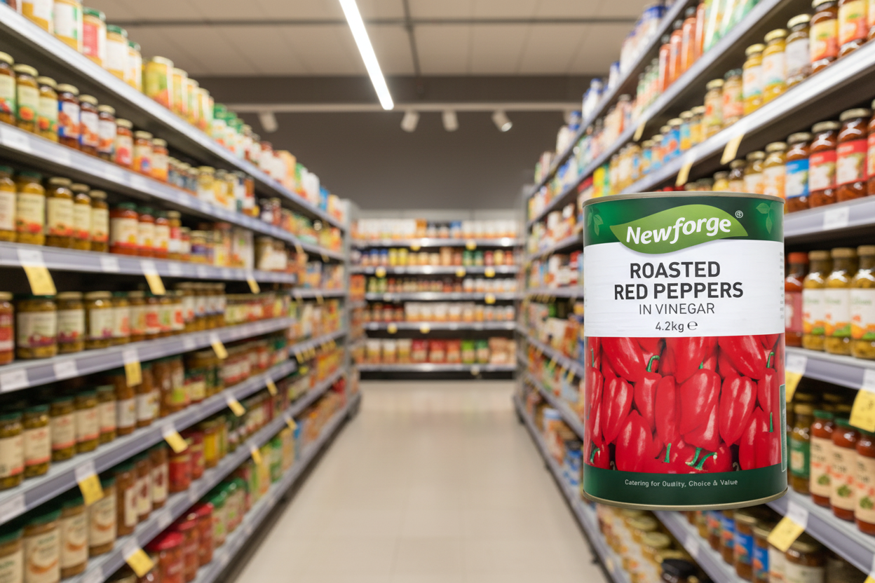 Newforge Roasted Red Peppers In Vinegar 4.2Kg