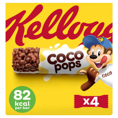 10 X Kellogg'S Coco Pops Chocolate Cereal Bars 4 Pack - 80Gm