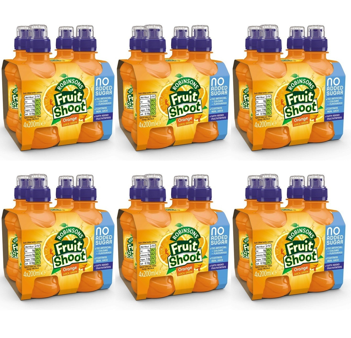 6 X Fruit Shoot 4Pk Orange (Drs) - 4X200Ml