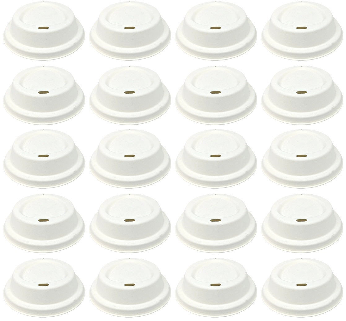 20 x Green Spirit Hot Cup Lid Plastic Free 80Mm 50Pk