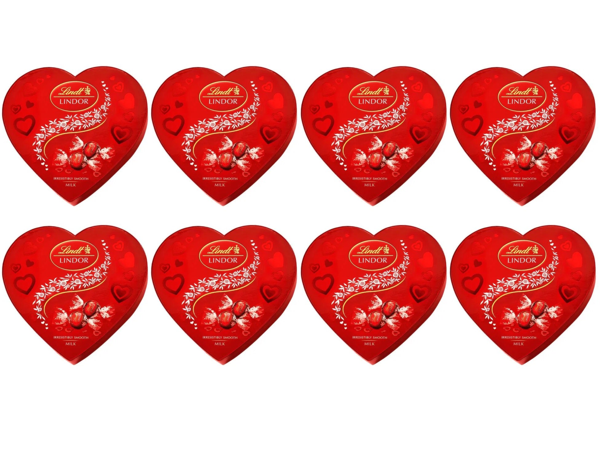 8 x Lindt Lindor Milk Chocolate Truffles Heart Gift Box 200G