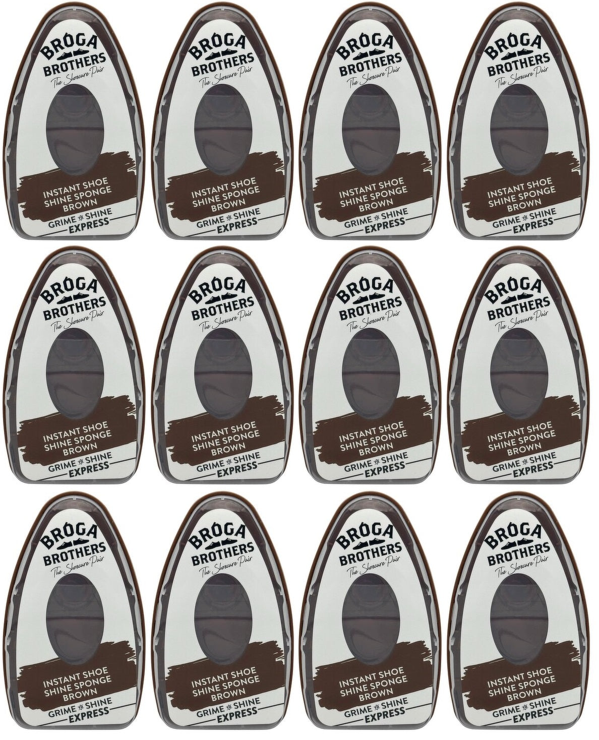 12 x Broga Brothers Brown Instant Shine Sponge