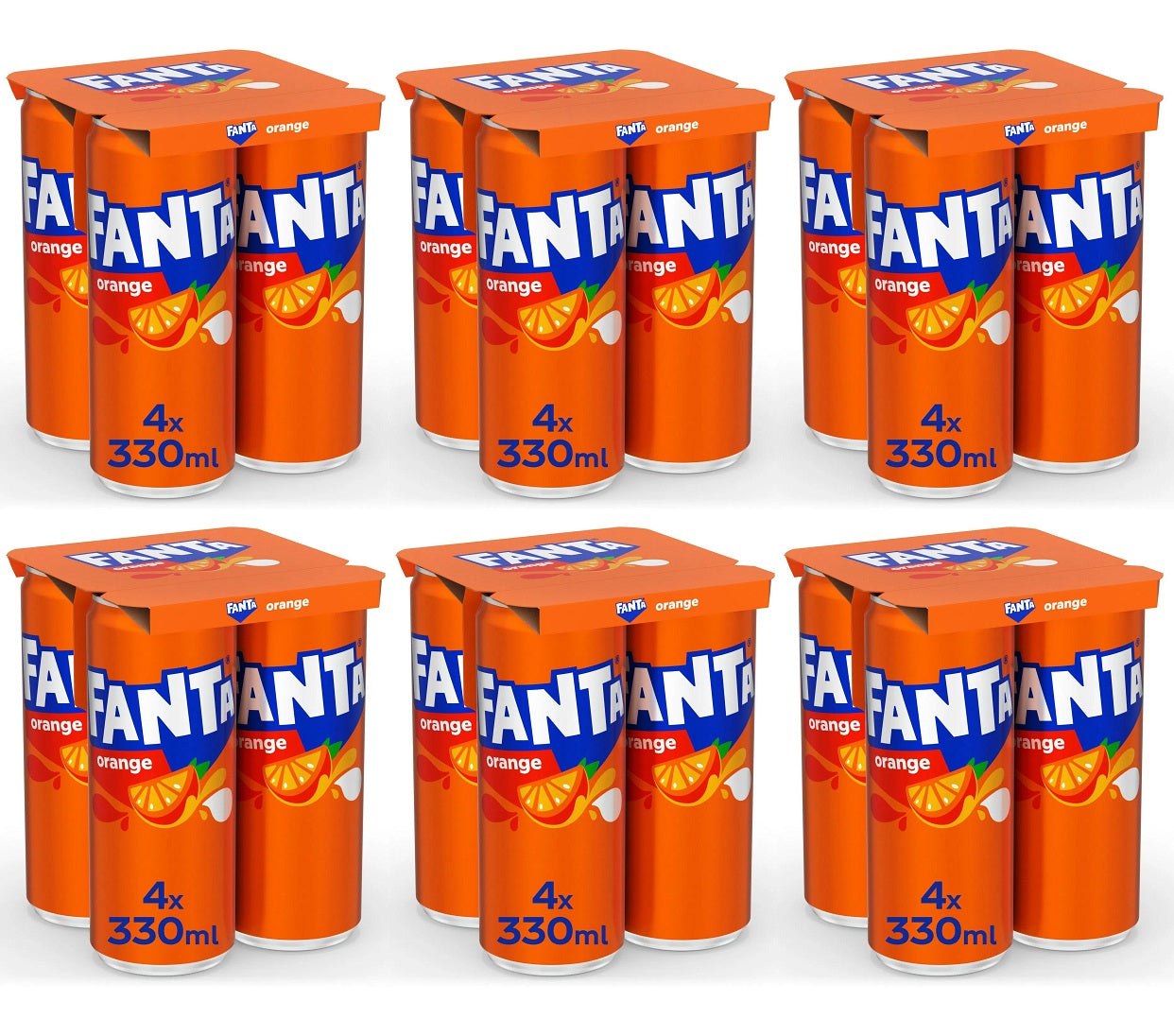 6 x Fanta Orange 4 X 330Ml