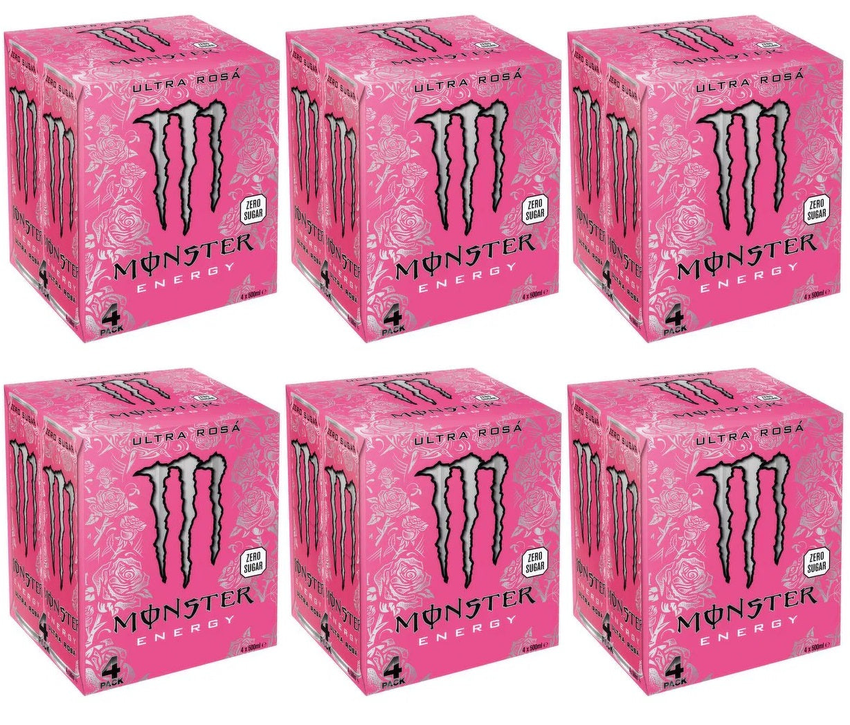 6 x Monster Energy Ultra Rosá Zero Sugar 4 X 500Ml