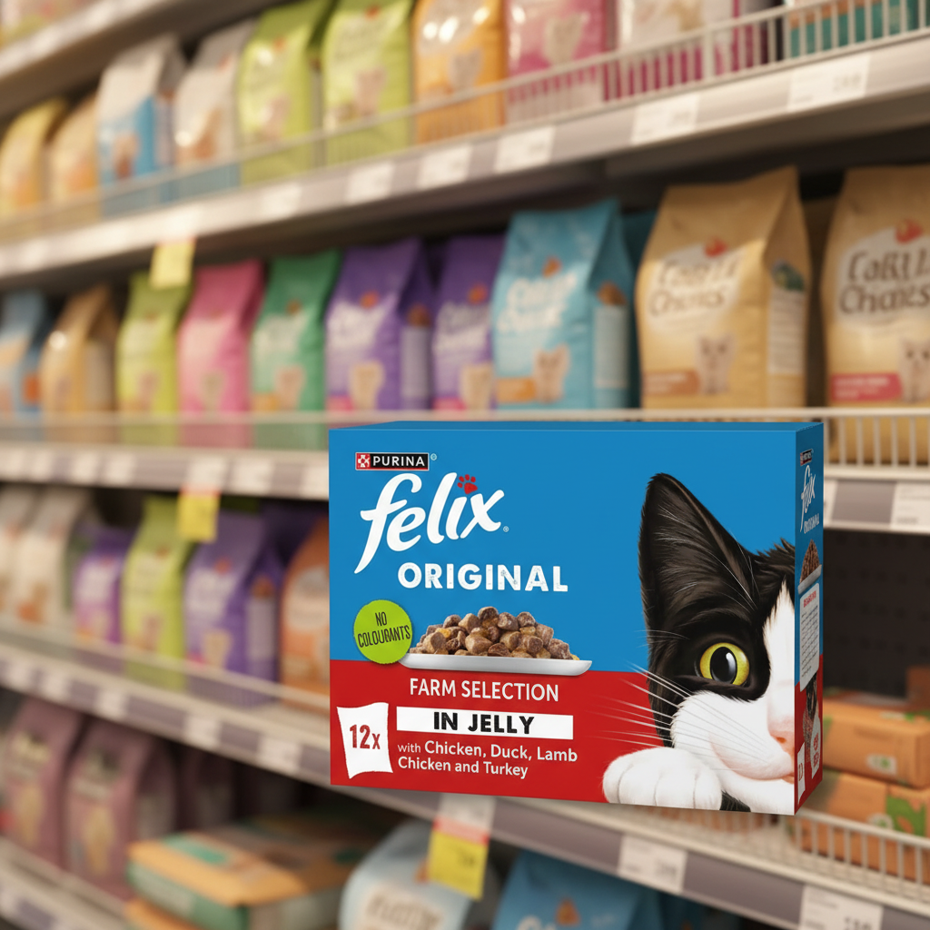 4 x Felix Original Farm Selection In Jelly Wet Cat Food 12X85G