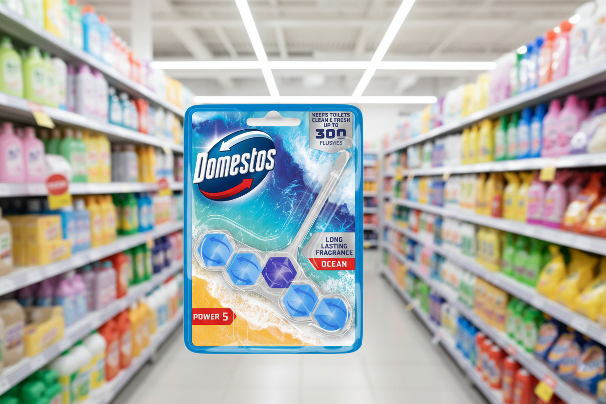 9 x Domestos Power 5 Toilet Rim Block Ocean 50 G