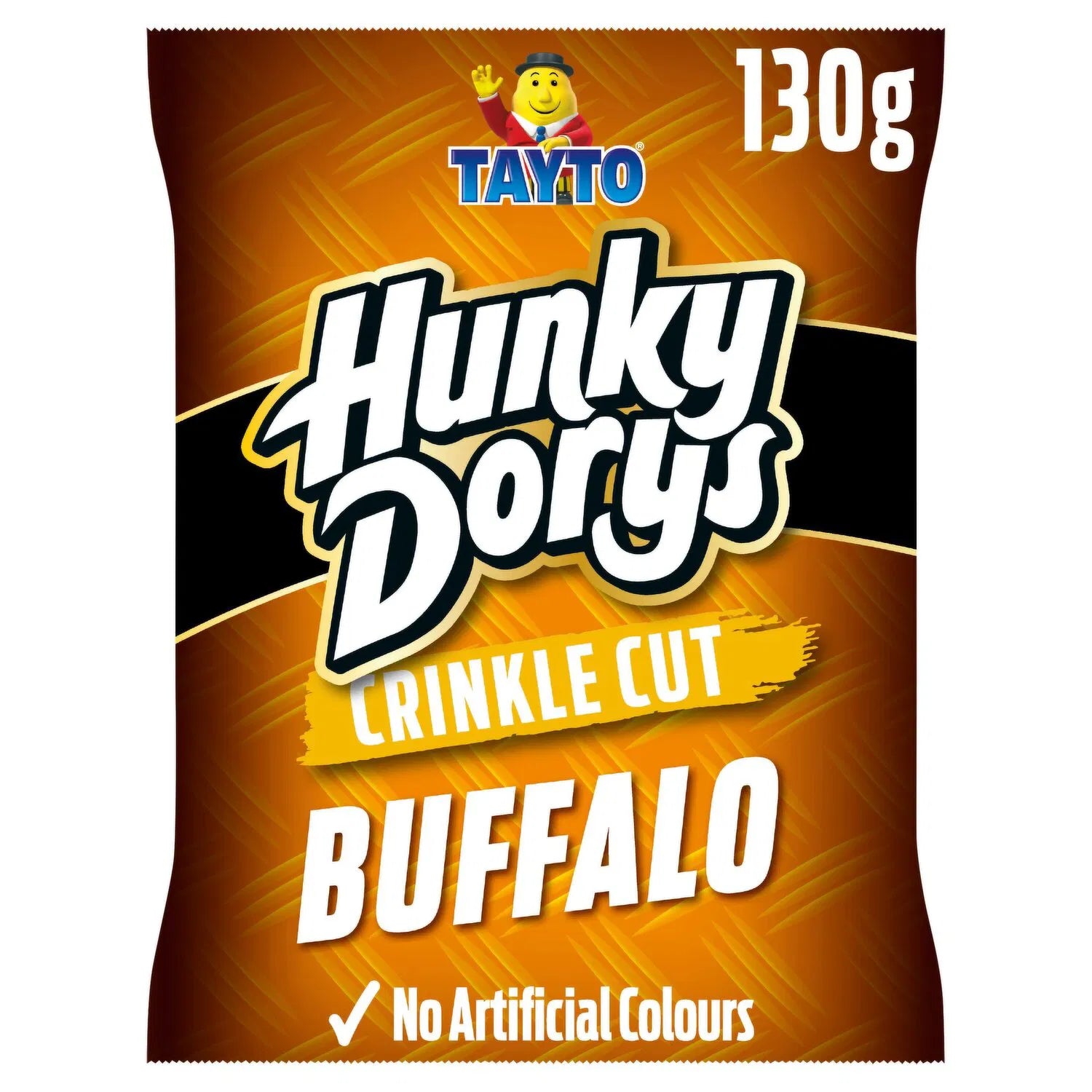 12 x Tayto Hunky Dorys Crinkle Cut Buffalo Flavour Potato Crisps 130G
