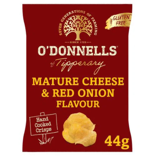 32 x O Donnells Mature Cheese & Red Onion Flavour 44G