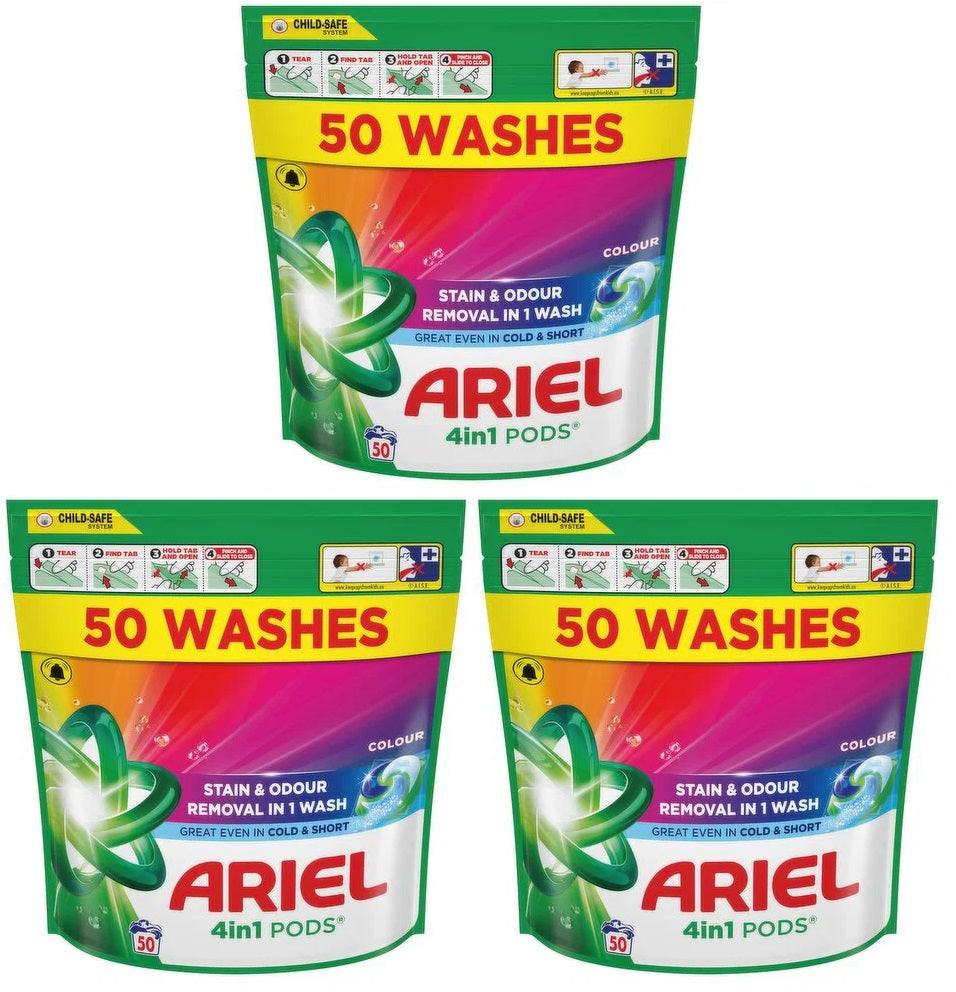 3 X Ariel 4 In 1 Pods - 50 Pack