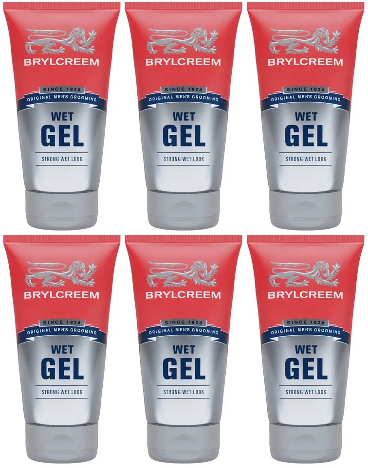 6 x Brylcreem Wet Effect Hair Gel 150Ml