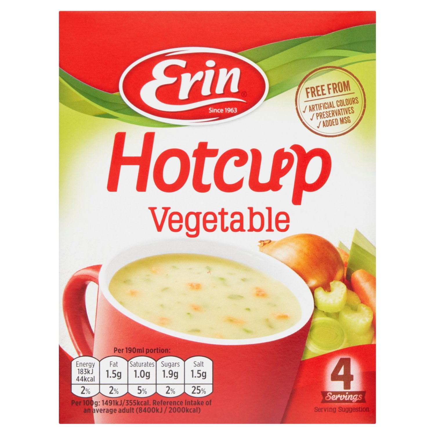12 x Erin Hotcup Original Vegetable 49G