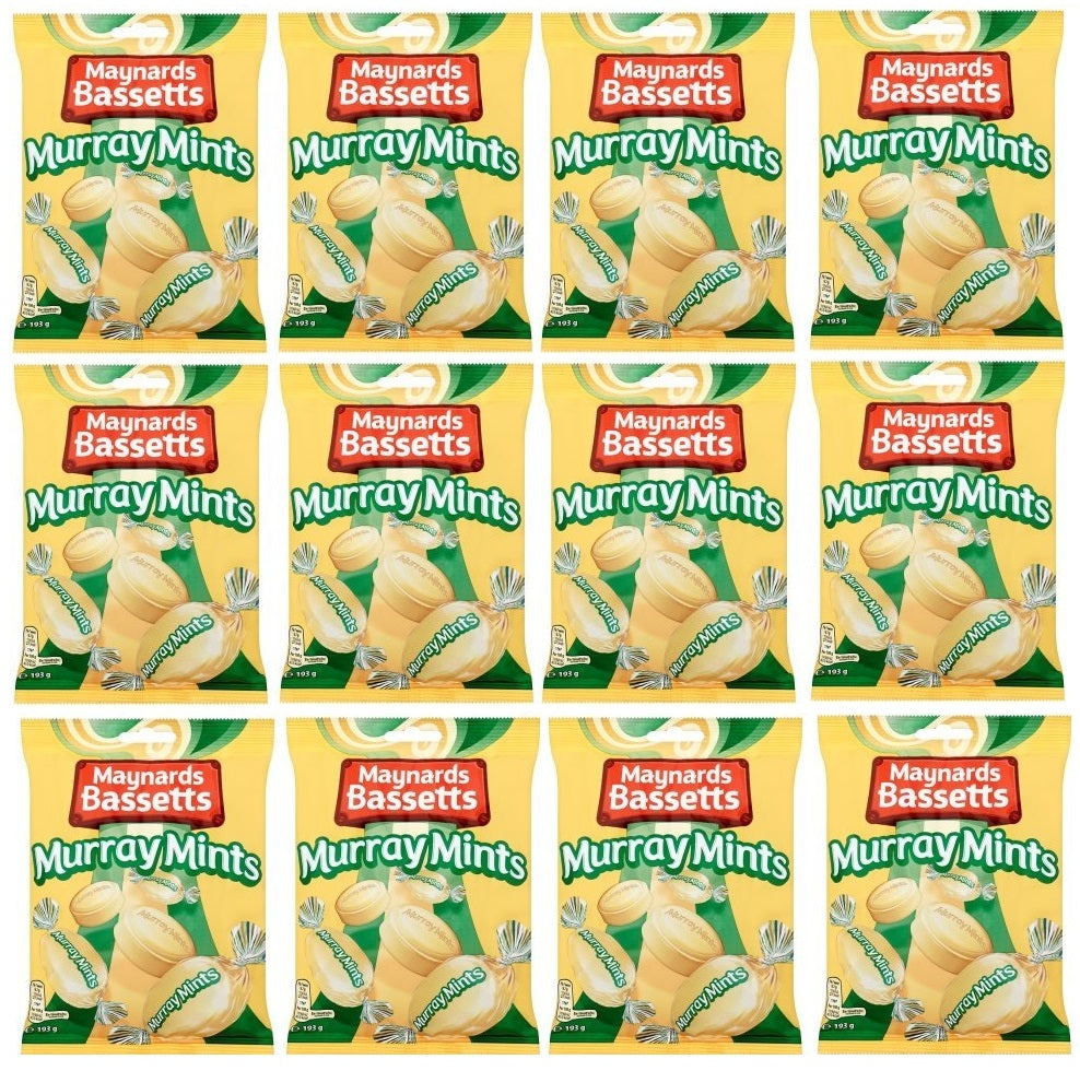 12 x Maynards Bassetts Murray Mints Bag - 193g