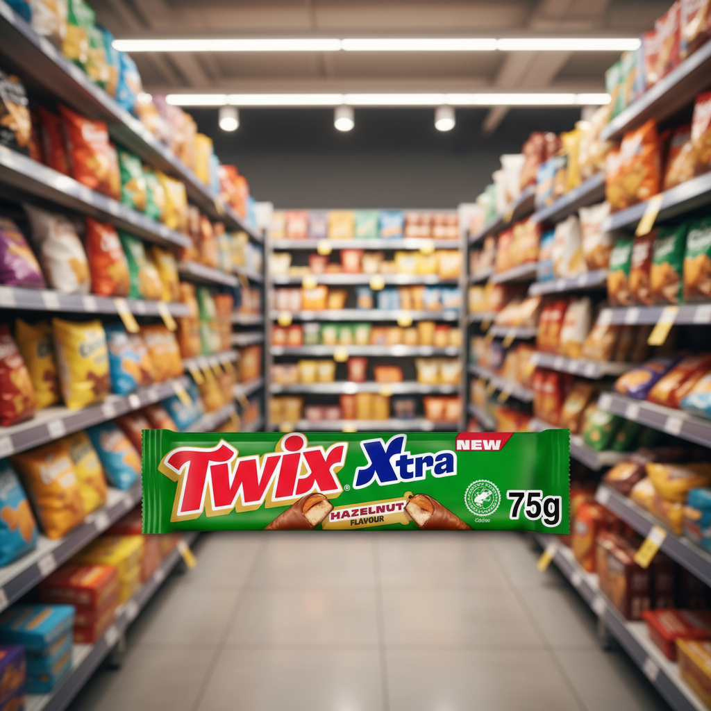 24 X Twix Xtra Chocolate Hazelnut Biscuit Twin Bars - 75Gm