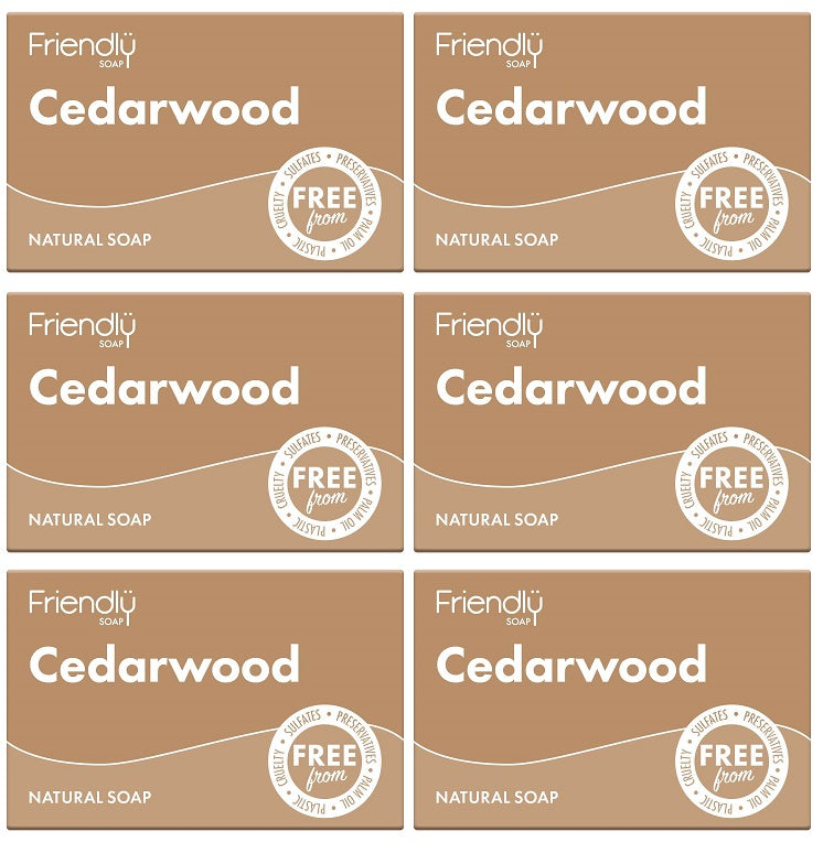 6 x Friendly Soap Cedarwood Soap - 95g