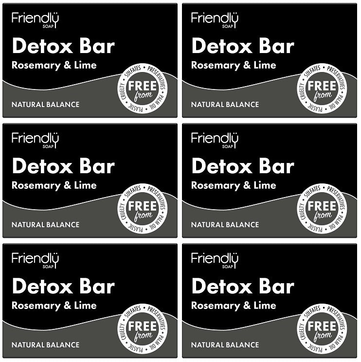 6 x Friendly Soap Detox Bar - 95g