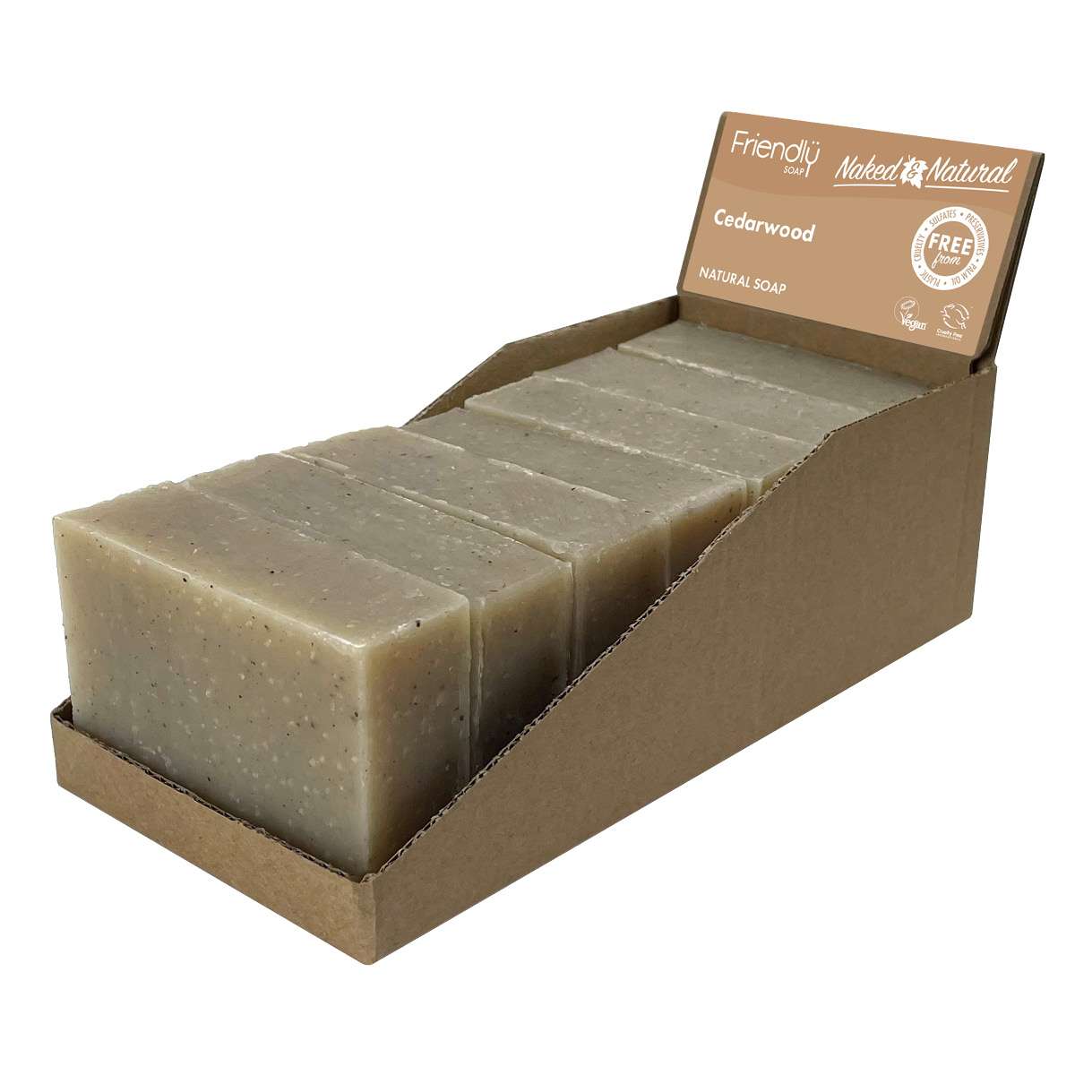 6 x Friendly Soap Naked & Natural Bath Soap Cedarwood - 95g