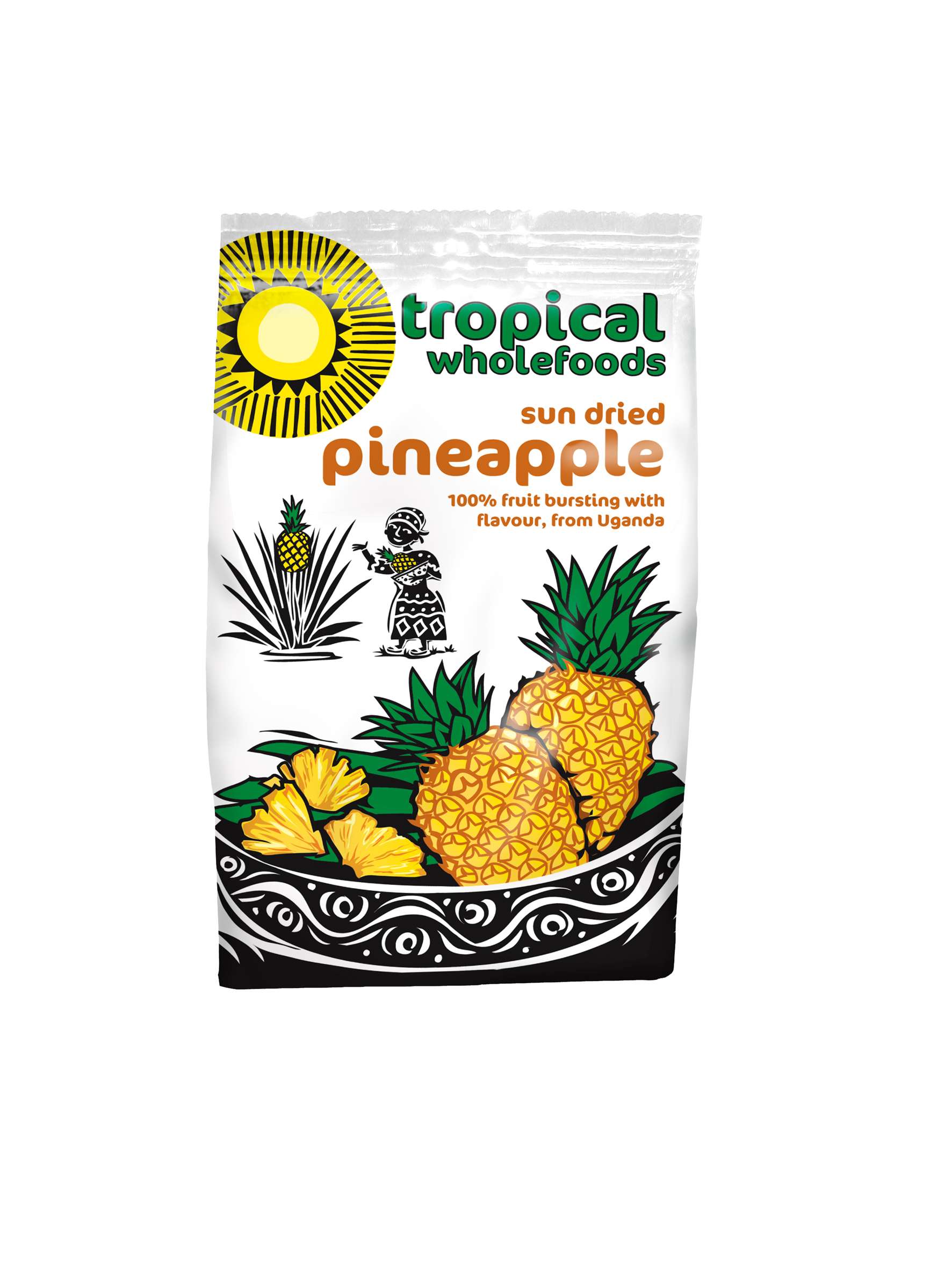 14 x Tropical Wholefoods Fairtrade Sundried Pineapple - 100g