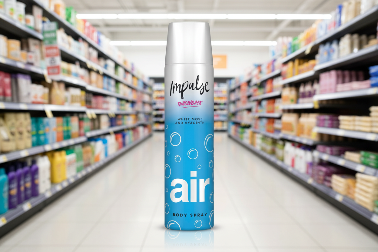 6 x Impulse Oxygen Air Body Spray White Moss And Hyacinth 75Ml