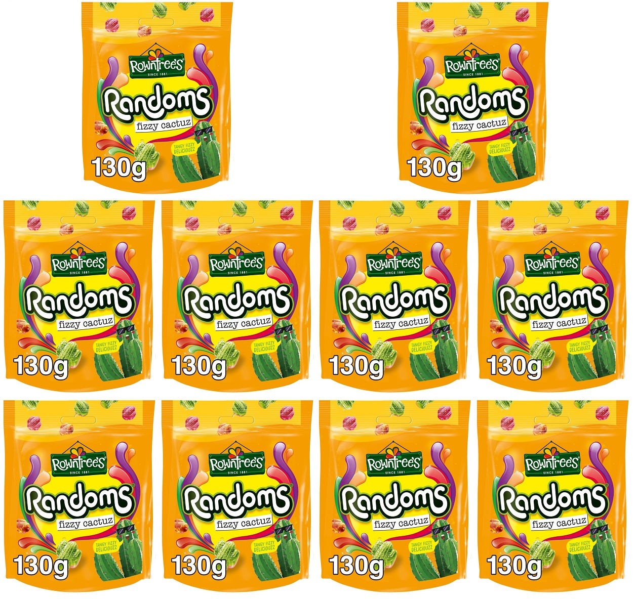 10 x Rowntree's Randoms Fizzy Cactuz 130G