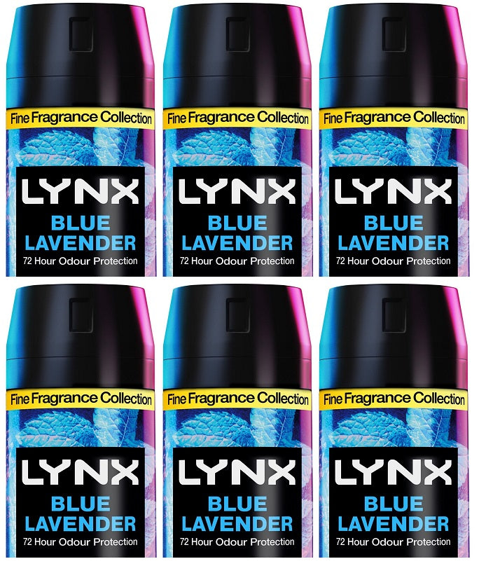 6 x Lynx Blue Lavender Kenobi Uk Bodyspray 150Ml