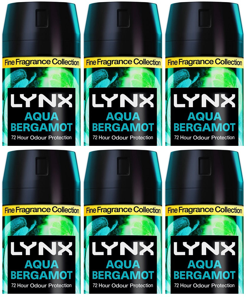6 x Lynx Aqua Bergam Kenobi Uk Bodyspray 150Ml