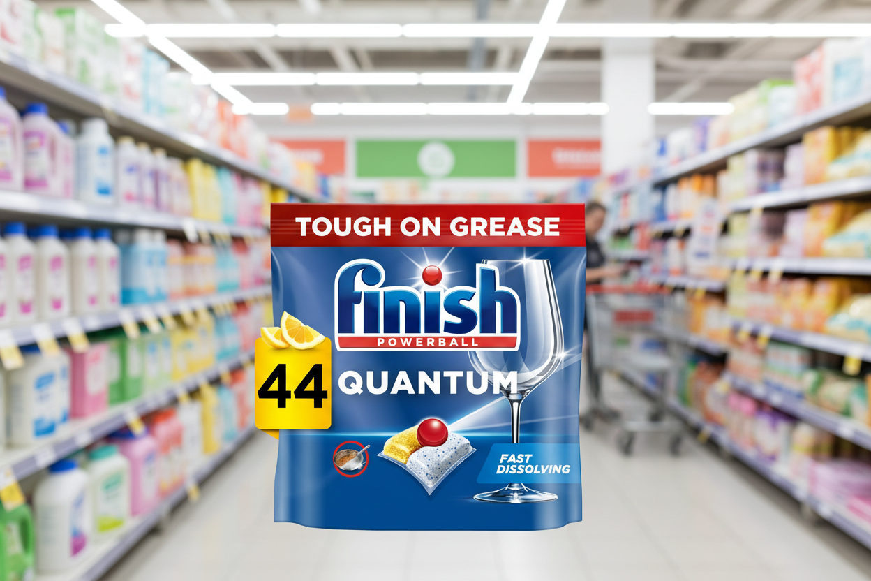 6 x Finish Quantum All In One Dishwasher Tablets Lemon - 44 Tabs