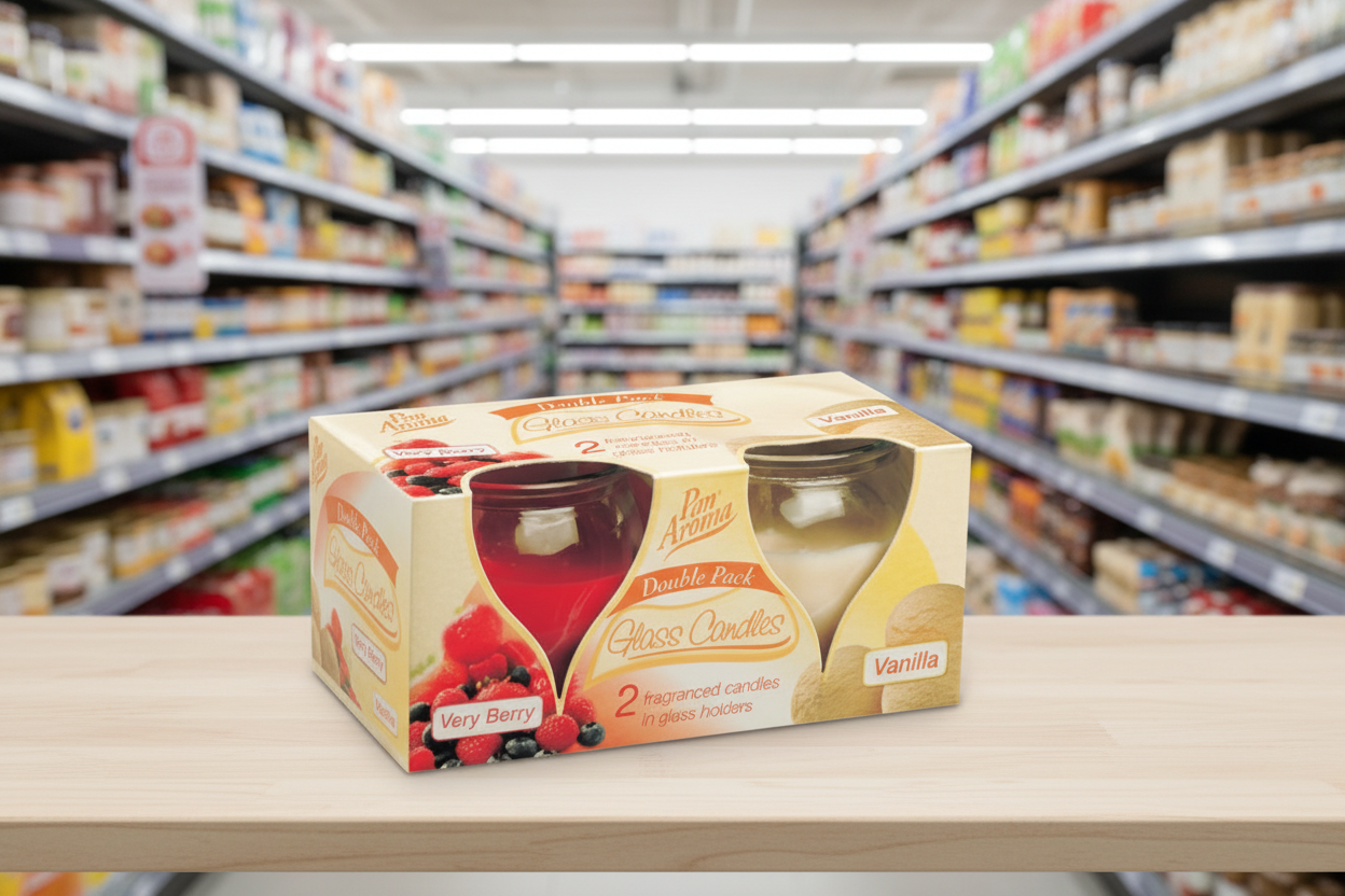 12 x Pan Aroma Candle Very Berry & Vanilla 2 Pack