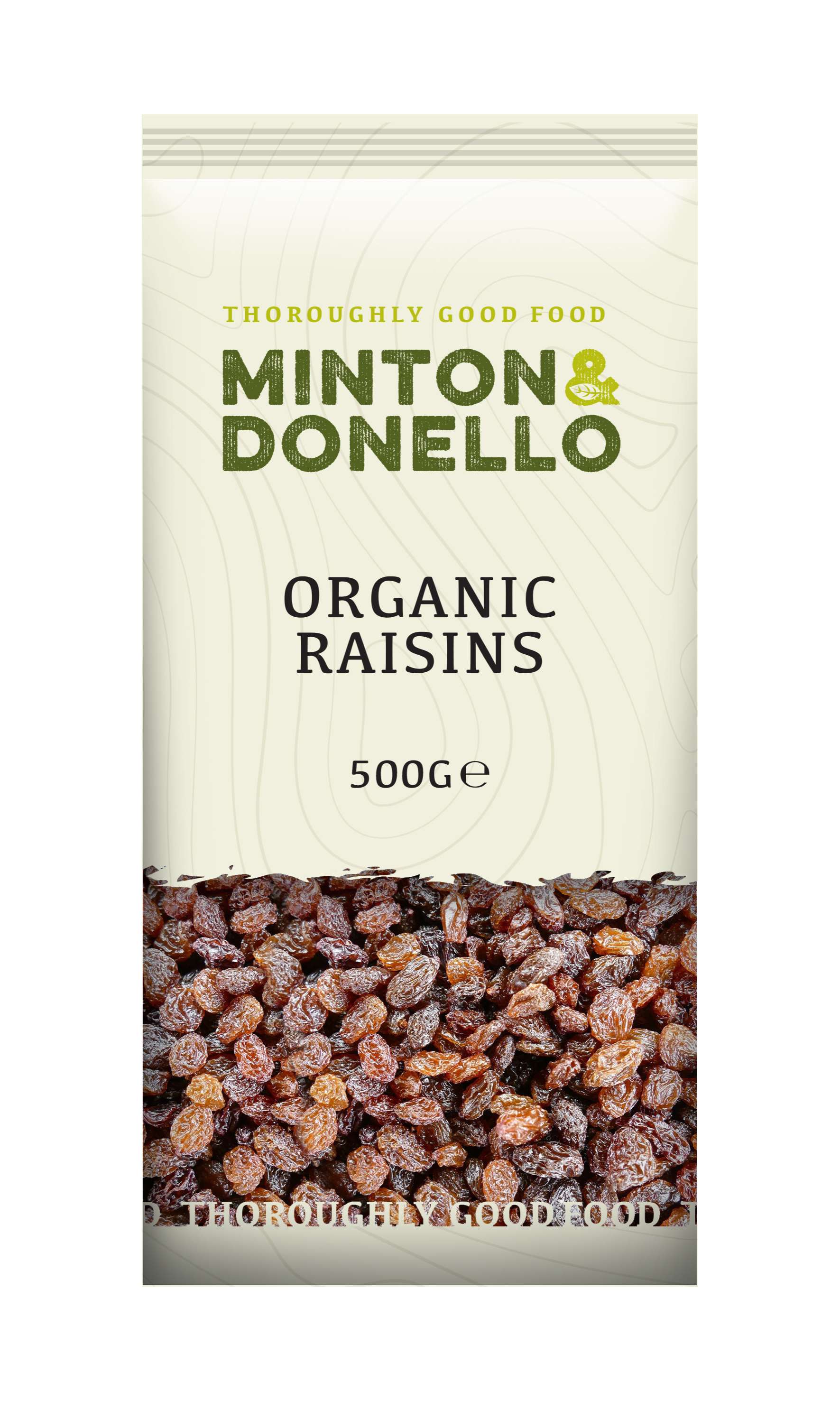 6 x Minton & Donello Organic Raisins - 500g
