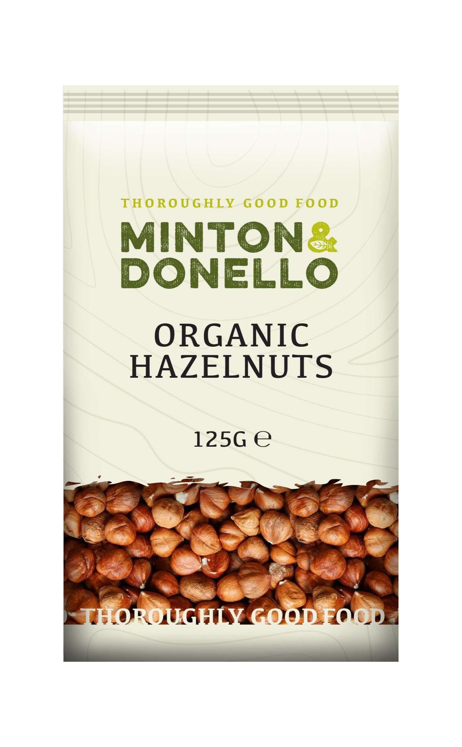 6 x Minton & Donello Organic Hazelnuts Whole - 125g