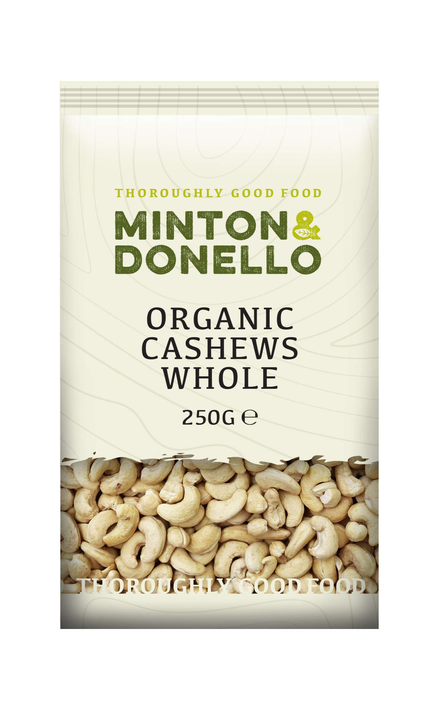 6 x Minton & Donello Organic Whole Cashews - 250g