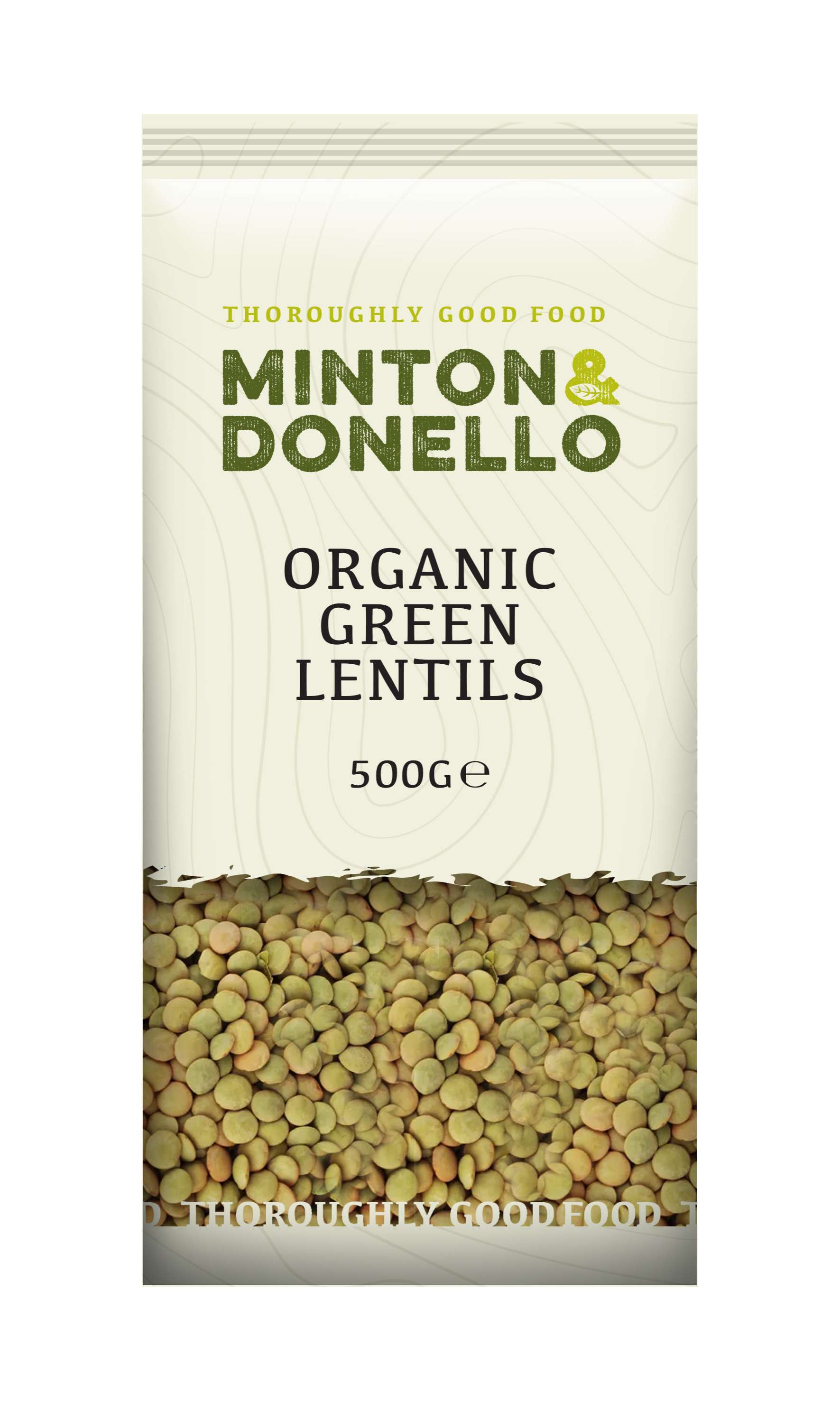 6 x Minton & Donello Organic Green Lentils - 500g
