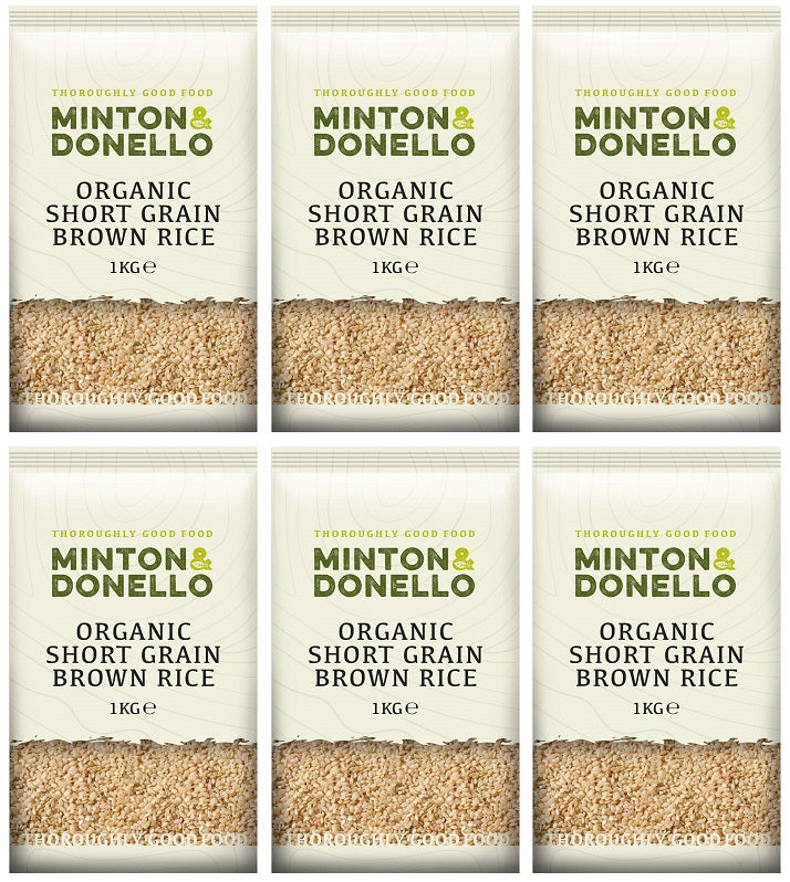 6 x Minton & Donello Organic Short Grain Brown Rice - 1000g