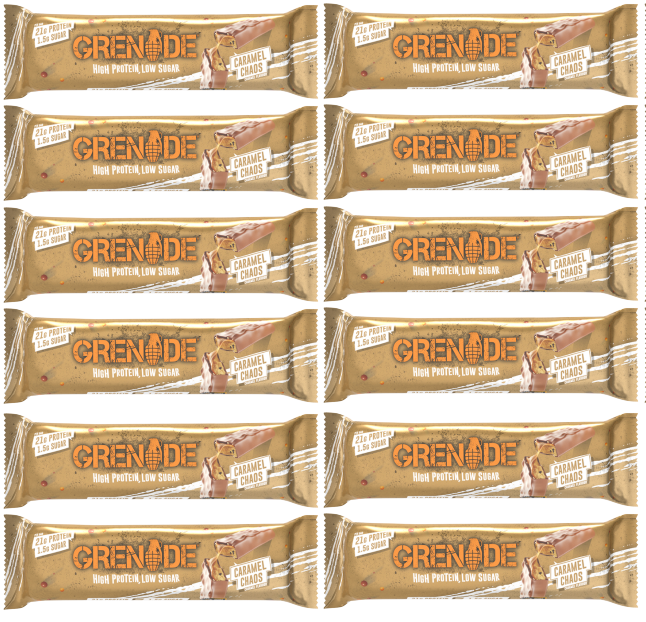 12 x Grenade Carb Killa Caramel Chaos Bar 60Gm