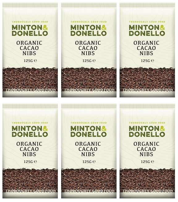 6 x Minton & Donello Cacao Nibs (Organic) - 125g