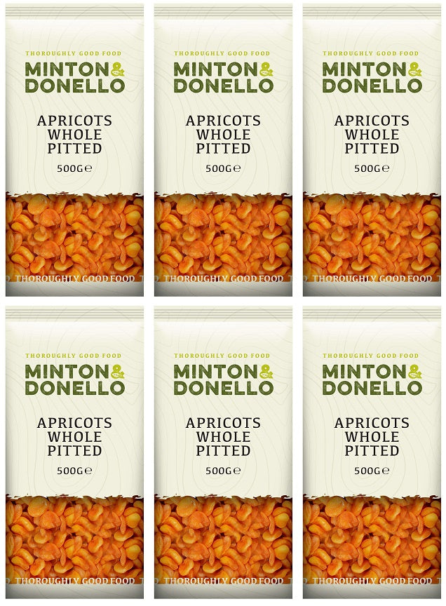 6 x Minton & Donello Apricots Whole Pitted - 500g