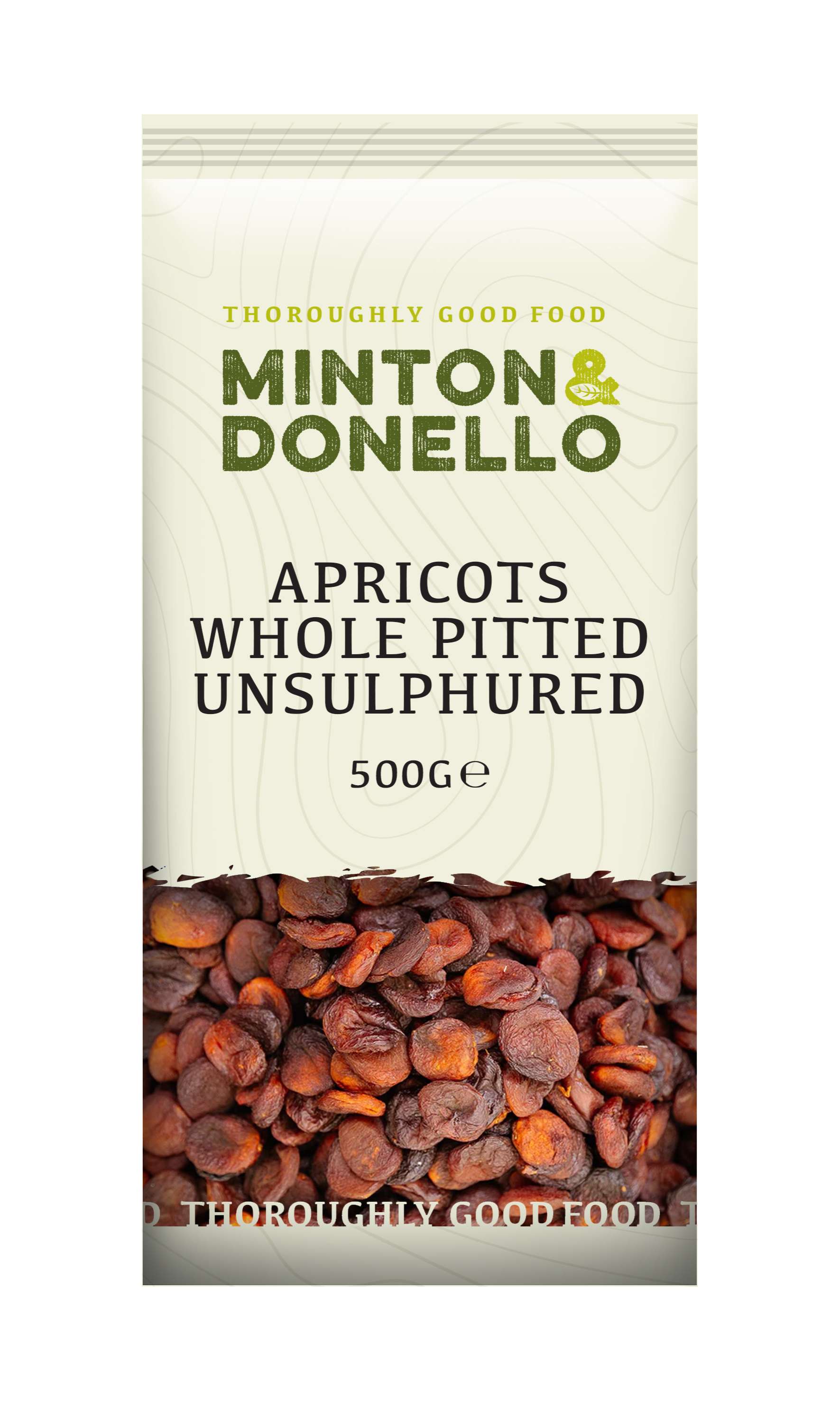 6 x Minton & Donello Apricots Whole Pitted Unsulphured - 500g
