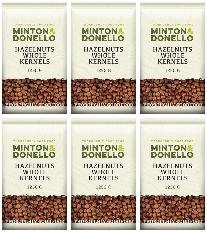 6 x Minton & Donello Hazelnuts Whole Kernels - 125g