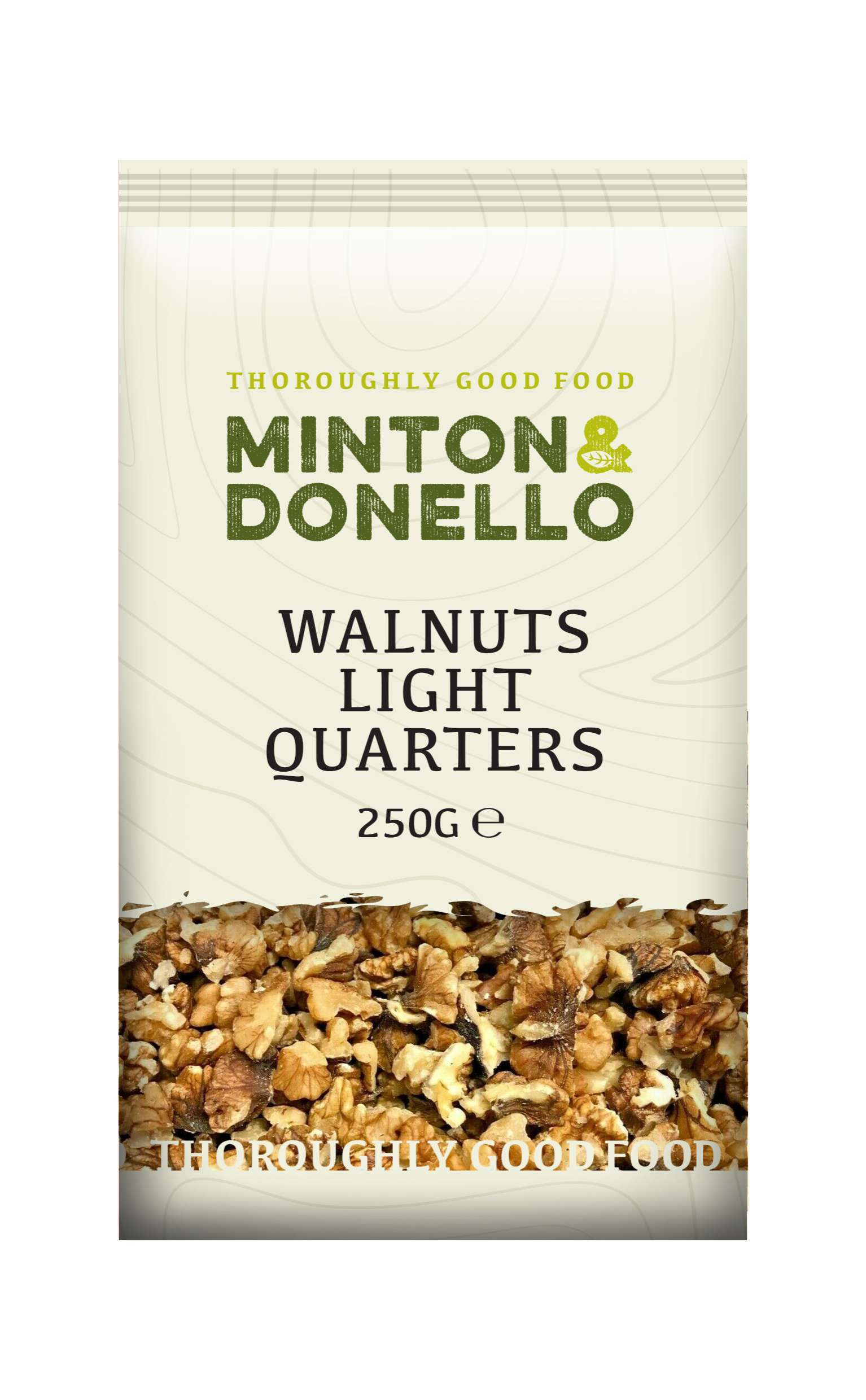 6 x Minton & Donello Walnuts Light Quarters - 250g