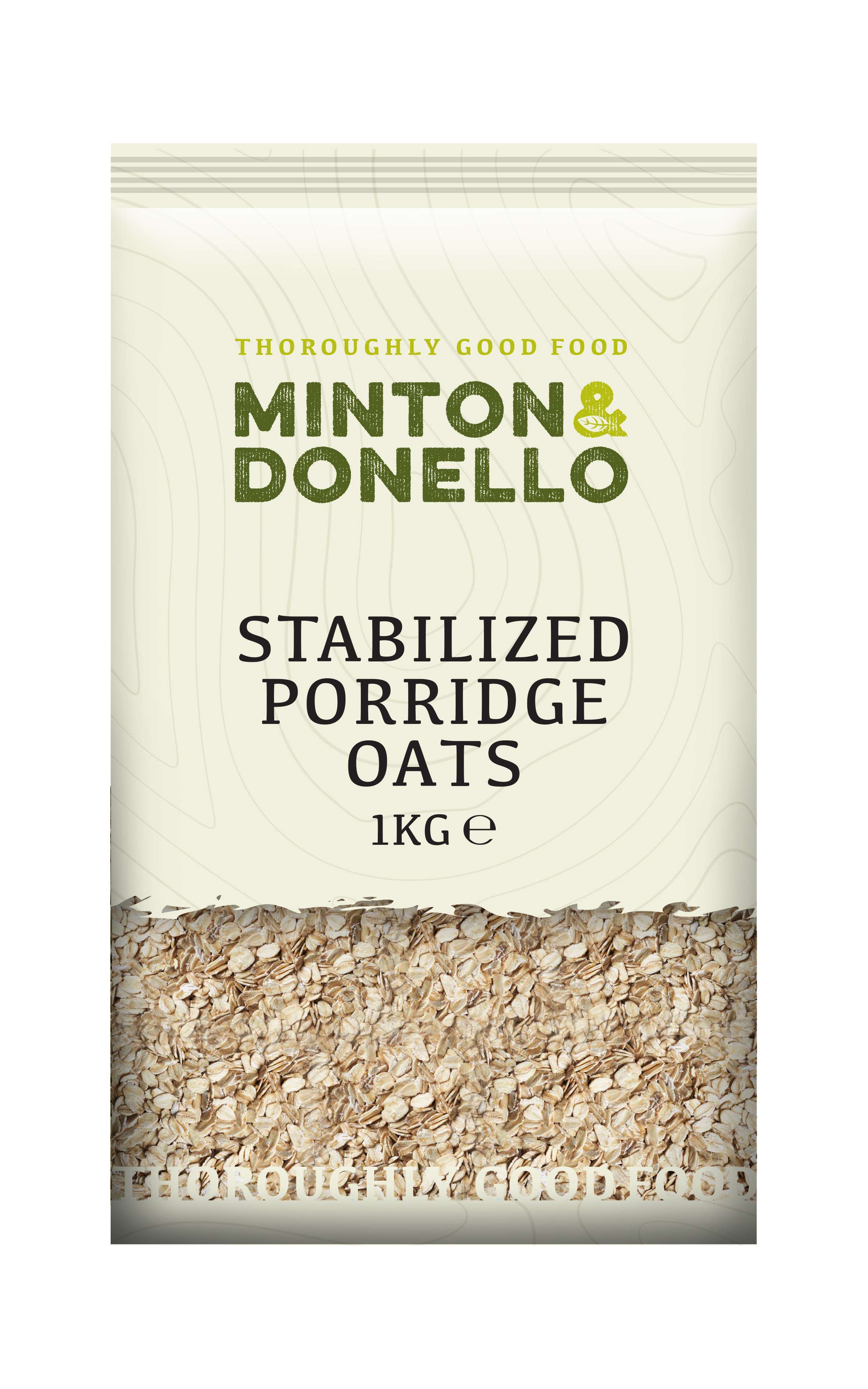 6 x Minton & Donello Stabilized Porridge Oats - 1000g