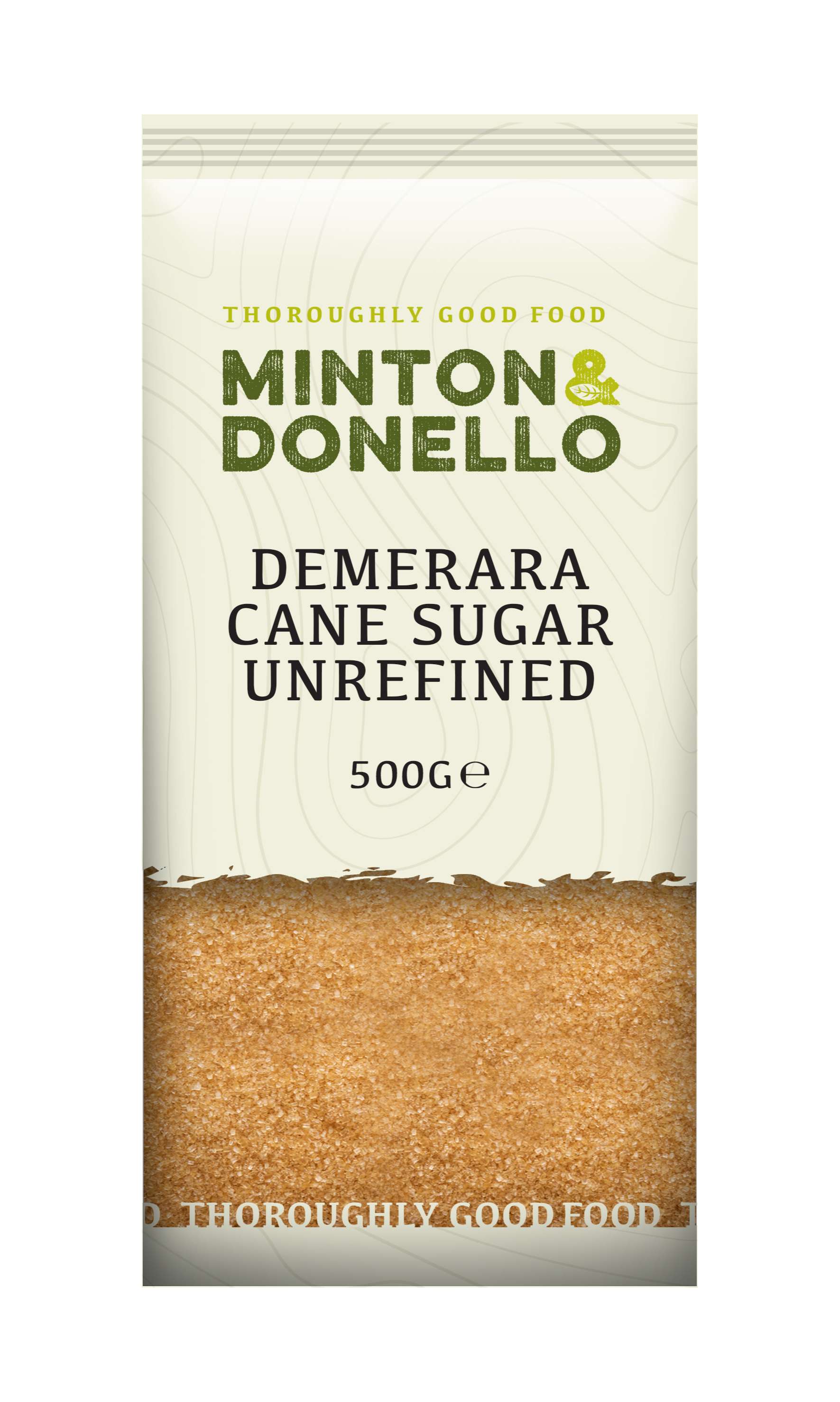 6 x Minton & Donello Demerara Cane Sugar Unrefined - 500g