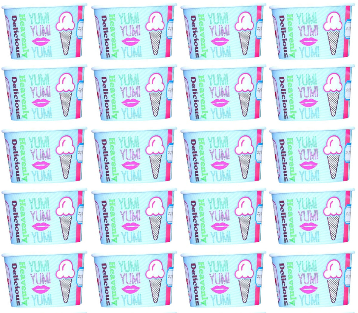 20 x Cup Ice Cream Chill 8Oz