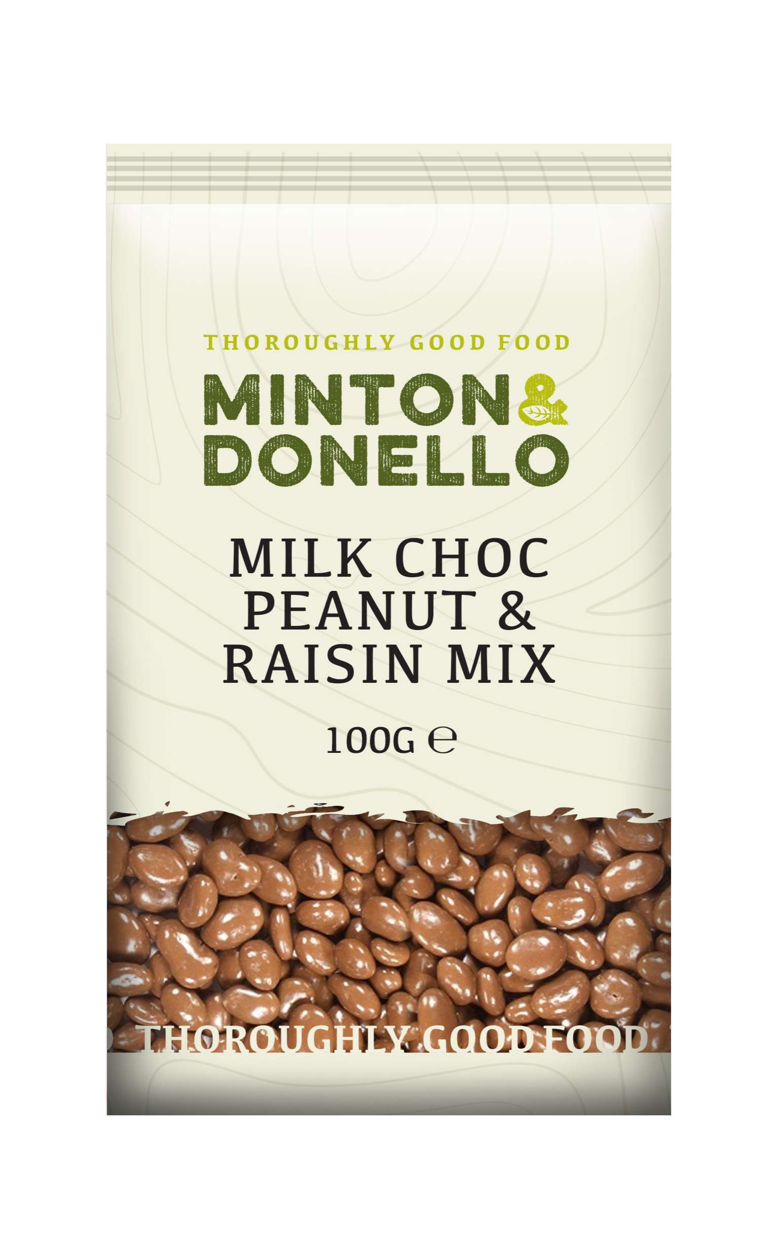 6 x Minton & Donello Milk Choc Peanut & Raisin Mix - 100g