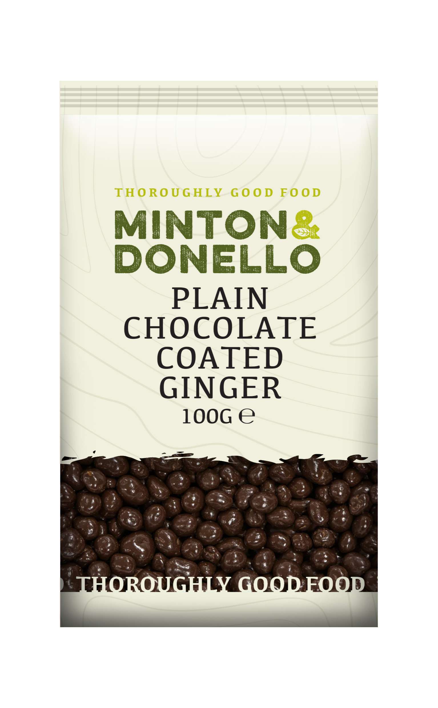 6 x Minton & Donello Plain Chocolate Coated Ginger - 100g