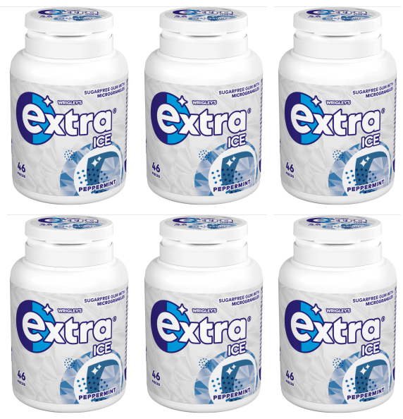 6 x Extra Ice Peppermint Bottle Pack 46 Pce