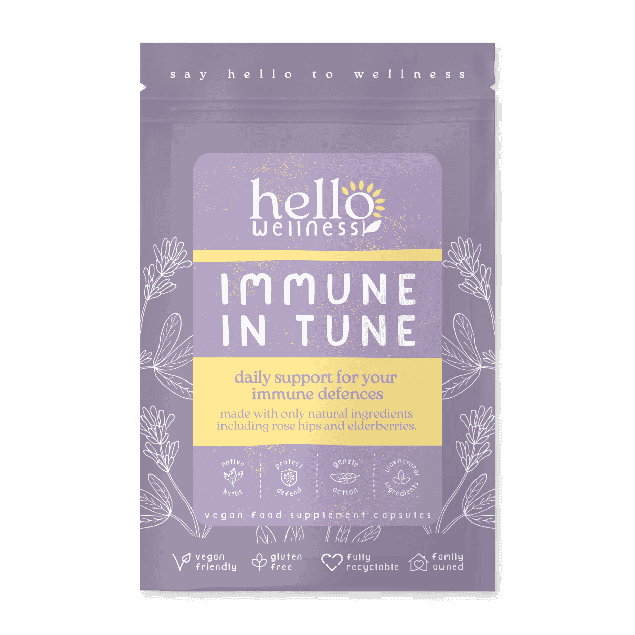 Hello Wellness Immune In Tune Nat Daily Support - 60caps