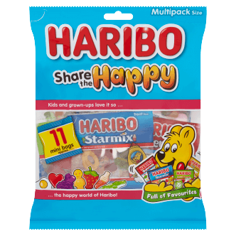 10 x Haribo Share The Happy Multipack Sweets Bag 176GM