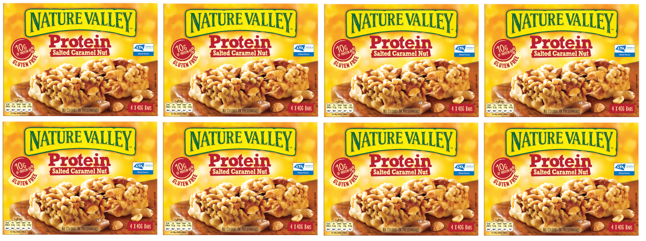 8 x Nature Valley Protein Salted Caramel Nut 4 Pack 160Gm